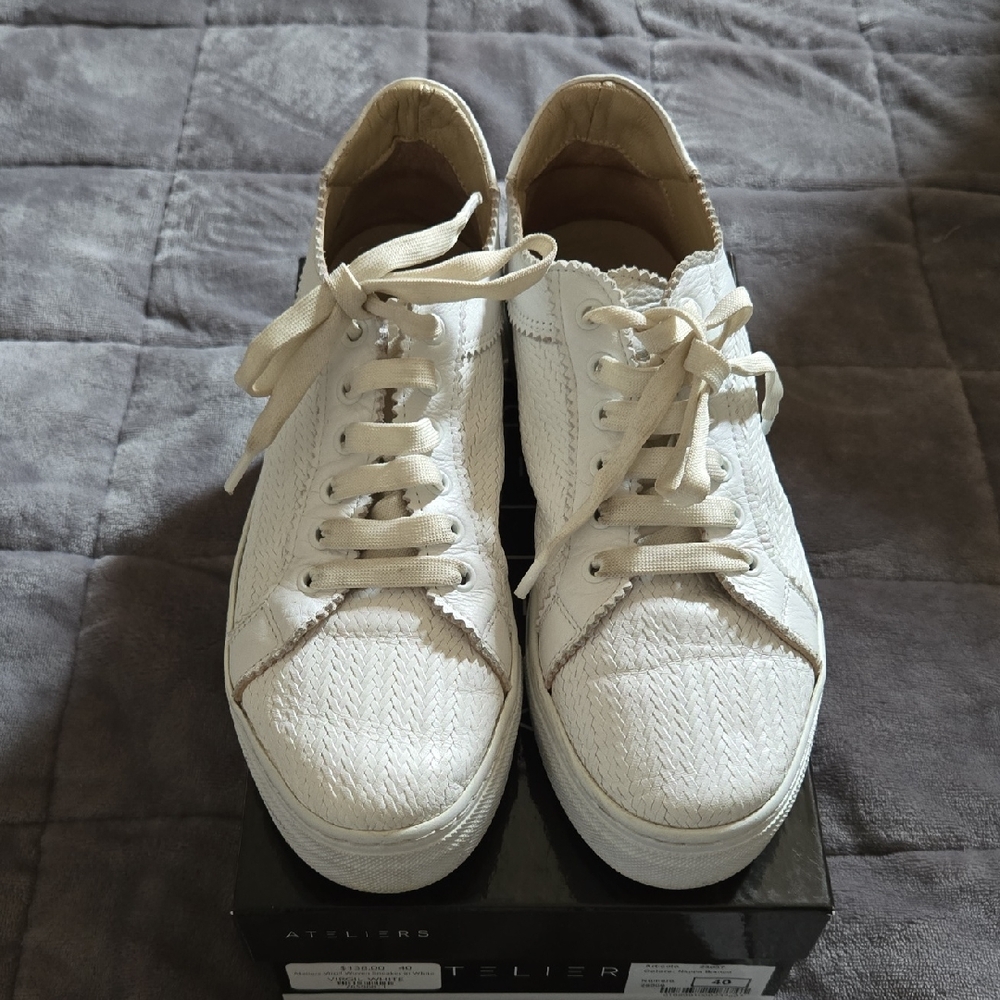 Ateliers Virgil Woven Leather White Sneakers